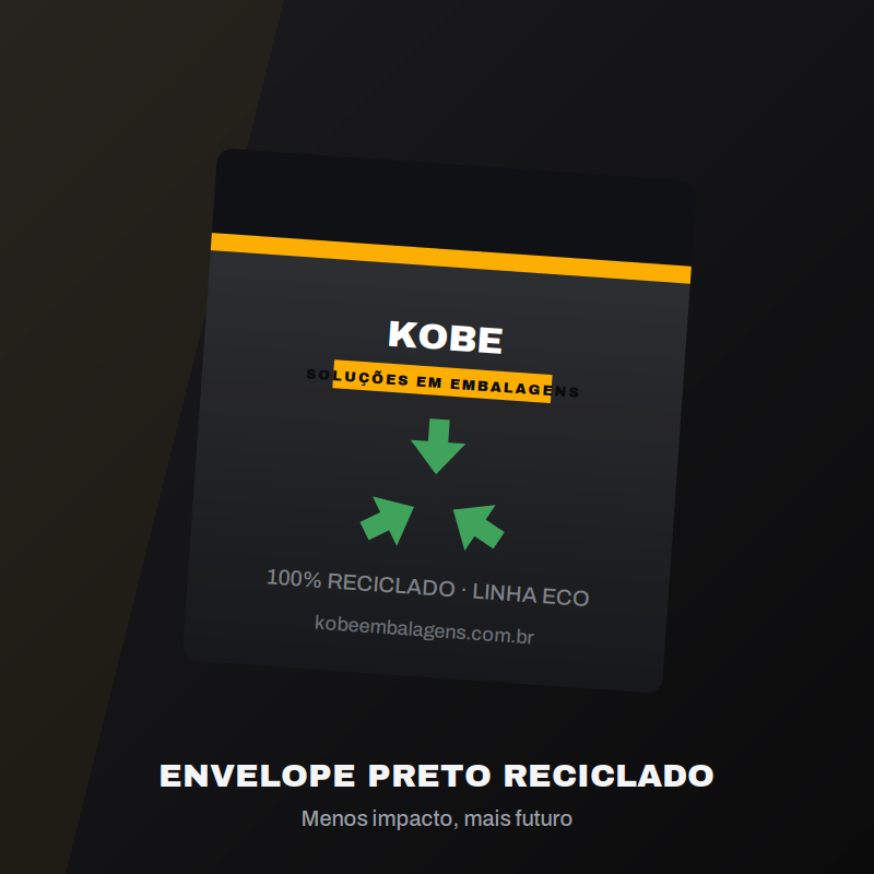 Envelope de segurança preto reciclado linha eco