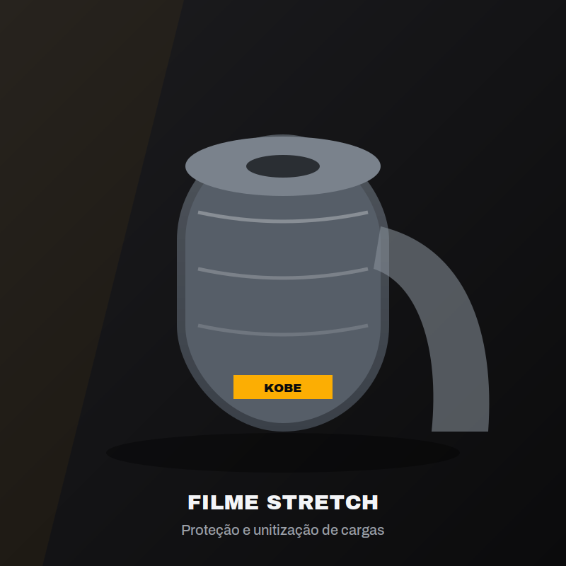Bobina de filme stretch para proteção de cargas